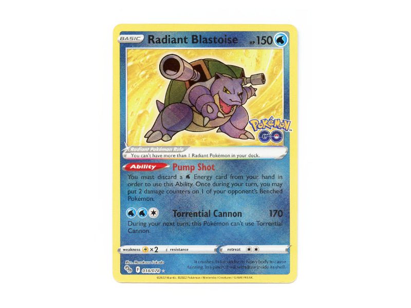 radiant blastoise pokemon go card Radiant Blastoise 018/078 - Ultra Rare - Einzelkarten